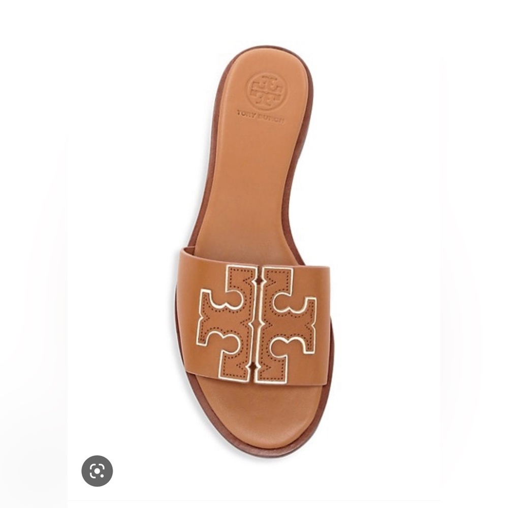 TORY BURCH INES SLIDE TAN WOMEN SANDALS SIZE 8
